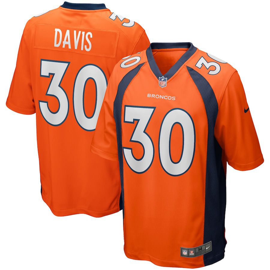 Men Denver Broncos 30 Terrell Davis Nike Orange Game Retired Player NFL Jersey